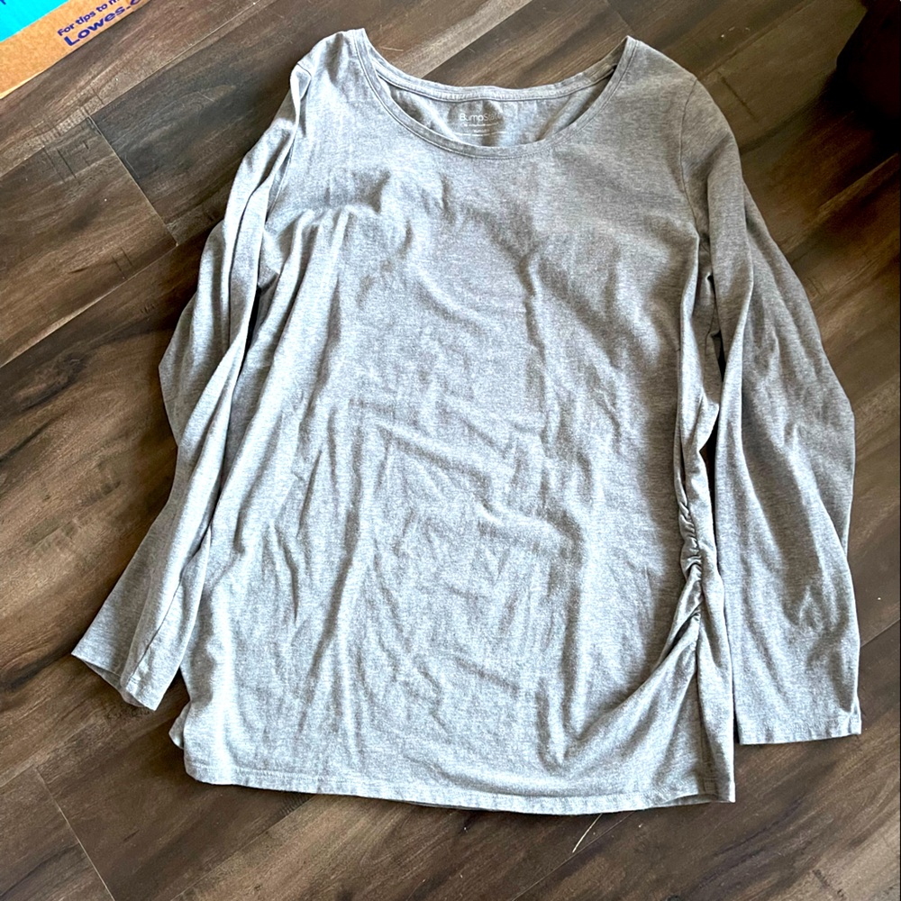 Grey long sleeve maternity top